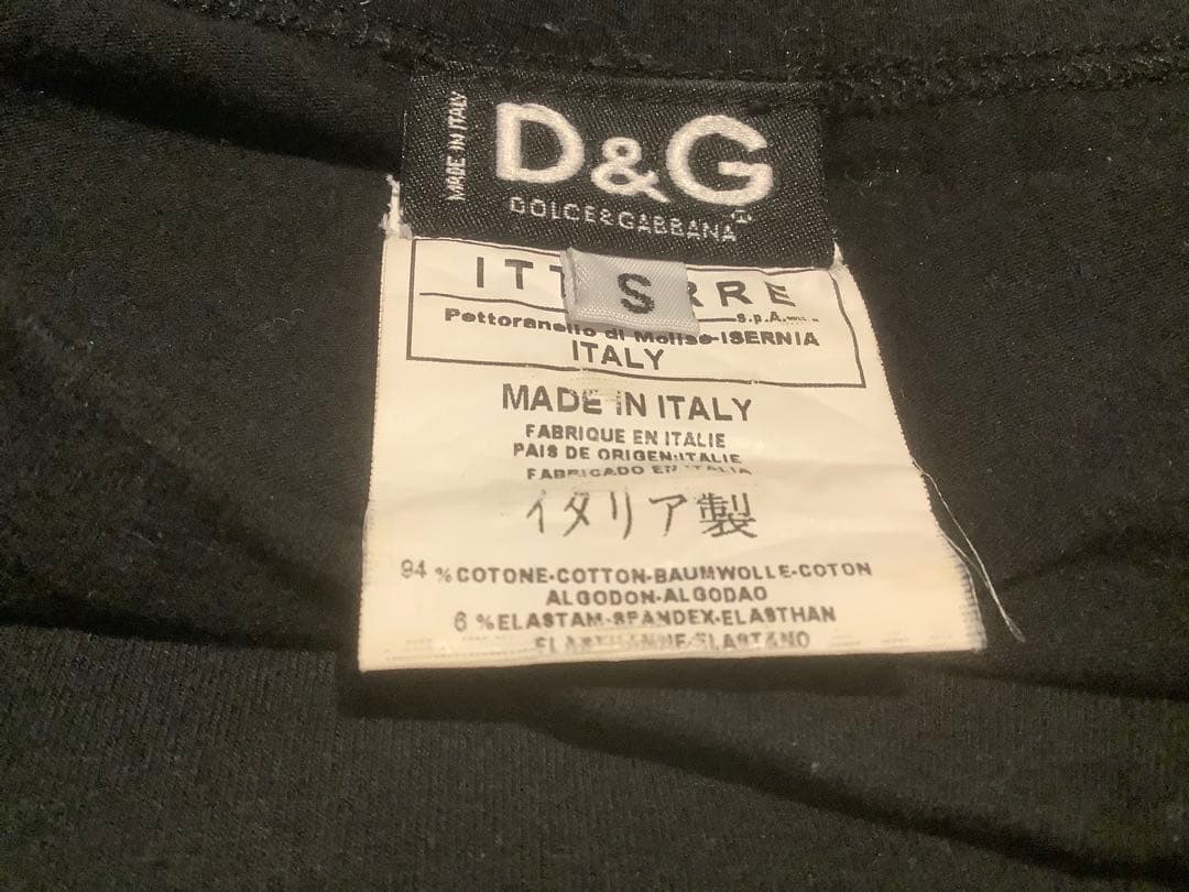 ら DOLCE & GABBANA ラインストーンロゴ Tシャツ 美品