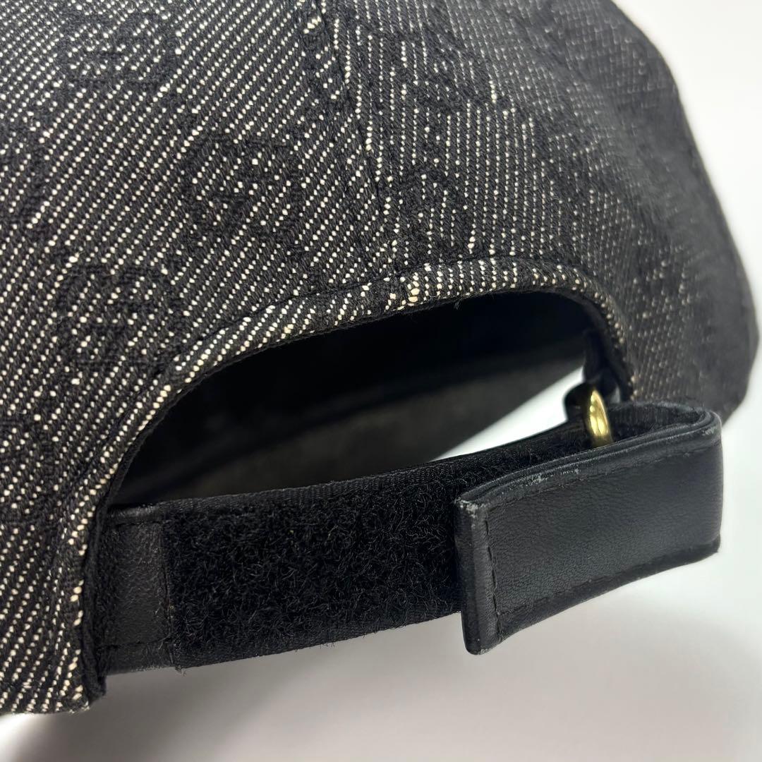 GUCCI キャップ　GG ブラックデニム ロゴプレート M