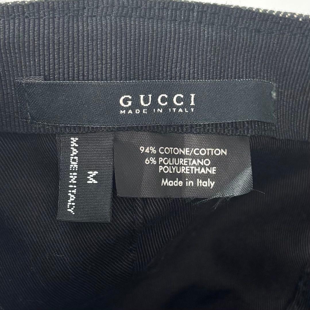 GUCCI キャップ　GG ブラックデニム ロゴプレート M