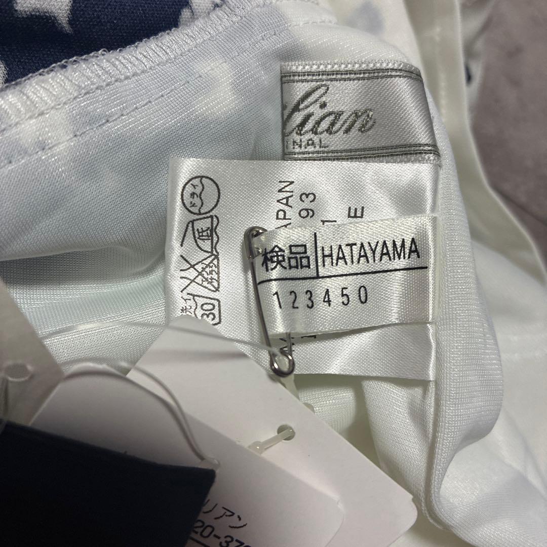 Leilian レリアン 花柄ワンピース 半袖 ネイビー×ホワイト 上品 フレア