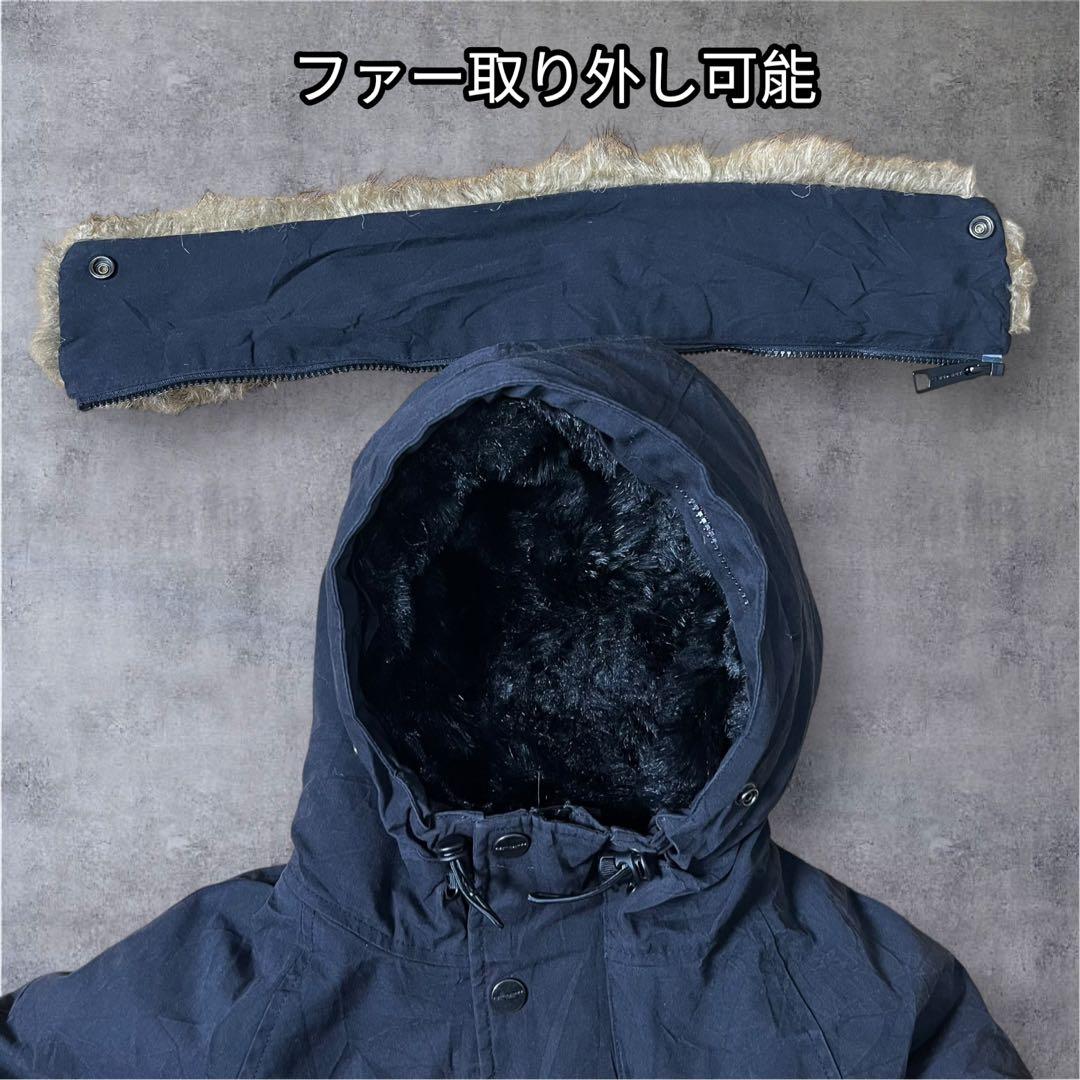 Carhartt Trapper Parkaファー取外裏ボアJKブラックS革タグ