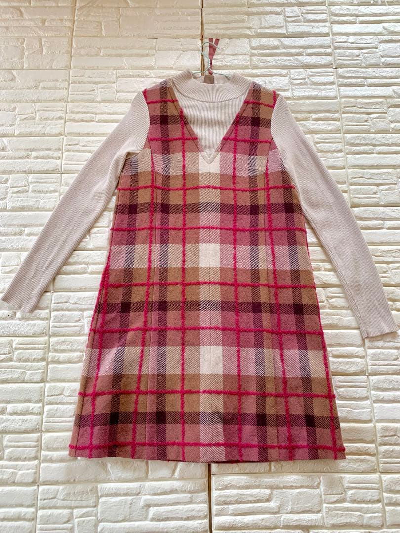 限定品 ツイードワンピース ピンク
