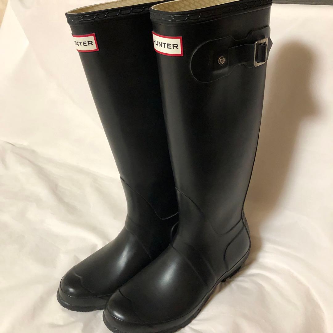美品　HUNTER ハンター　長靴　レインブーツ　ブラック　黒　ロング　UK5