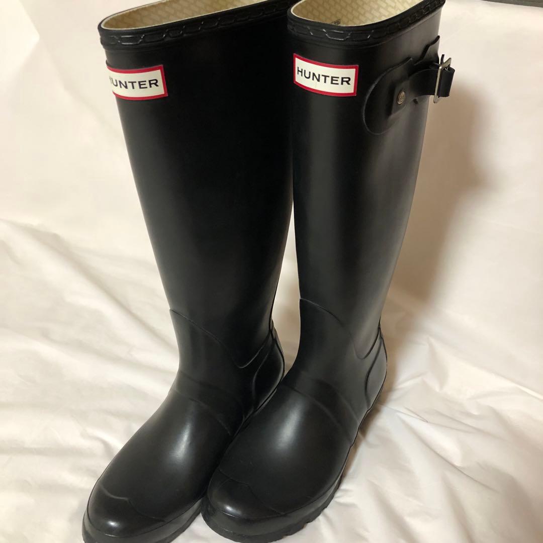 美品　HUNTER ハンター　長靴　レインブーツ　ブラック　黒　ロング　UK5
