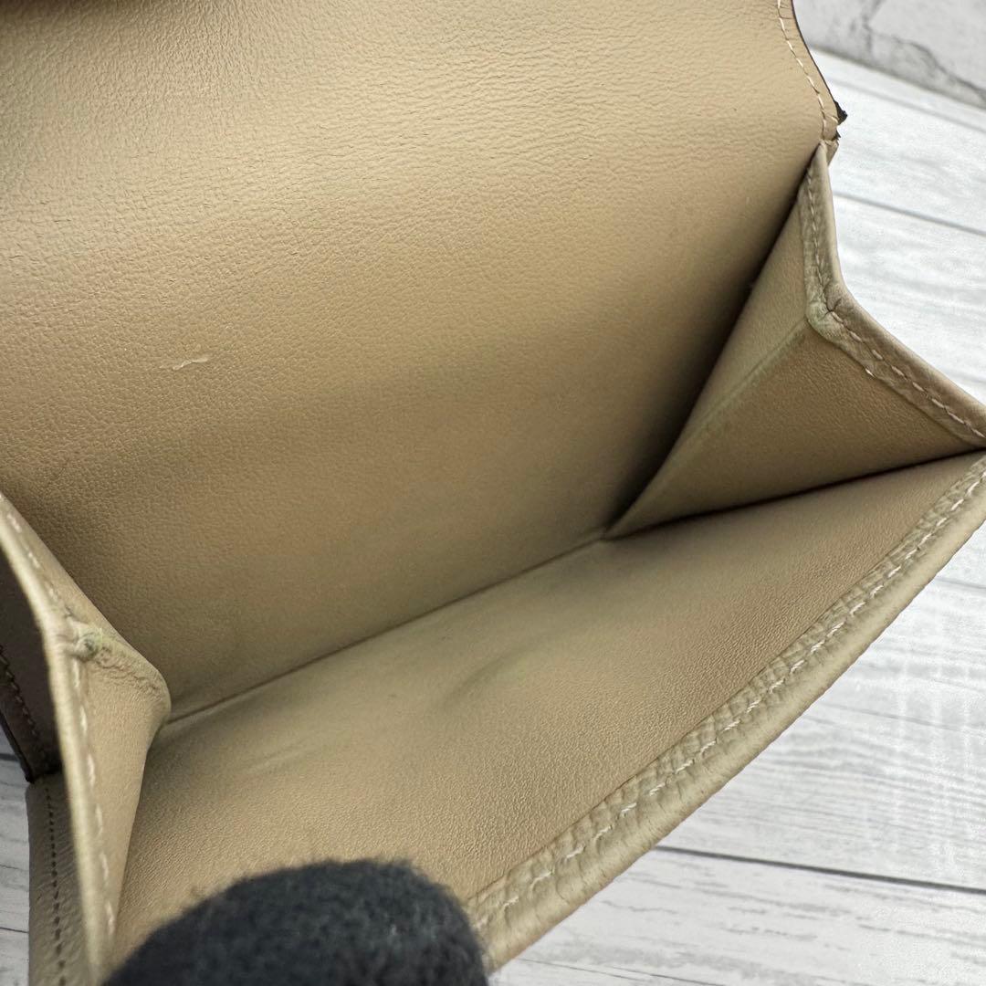 【美品】ボナベンチュラ 三つ折り財布 スモール ウォレット ベージュ　レザー