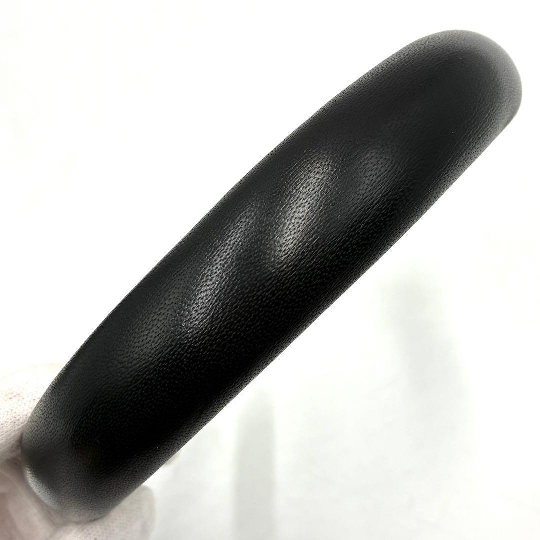 未使用級 コーチ ラムレザー ヘッドバンド カチューシャ ロゴ ブラック 箱付き