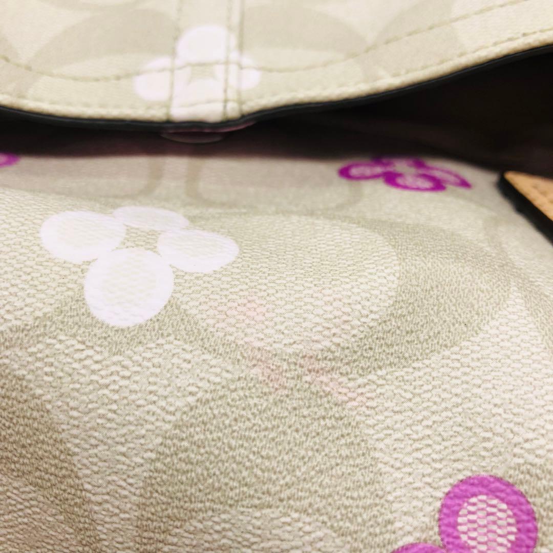 コーチ　2WAY ボストンバッグ　F77377 花柄　シグネチャー　美品