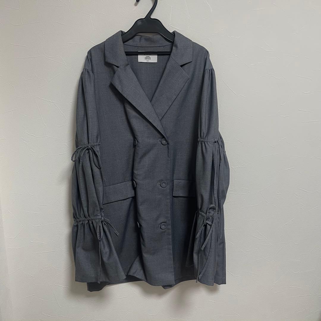 リボンスリーブジャケットミニワンピース　jouetie(ジュエティ) グレー