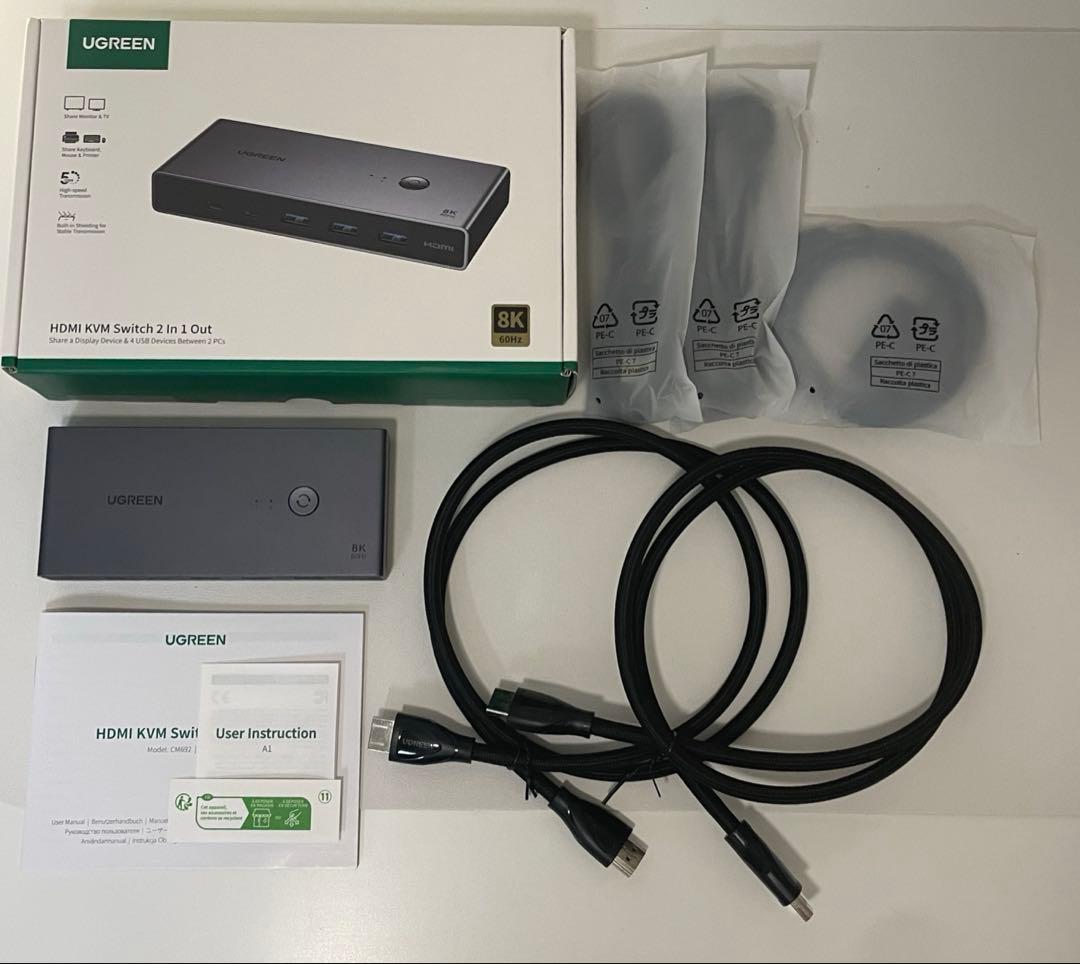 UGREEN 8K HDMI KVM切替器 (PC2台用)