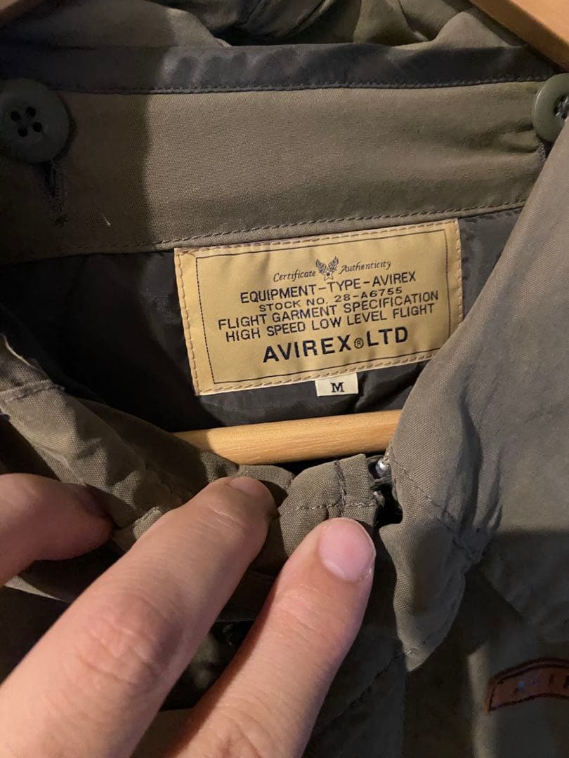 【新品】AVIREXオリーブ色モッズコート フロントジッパー付き