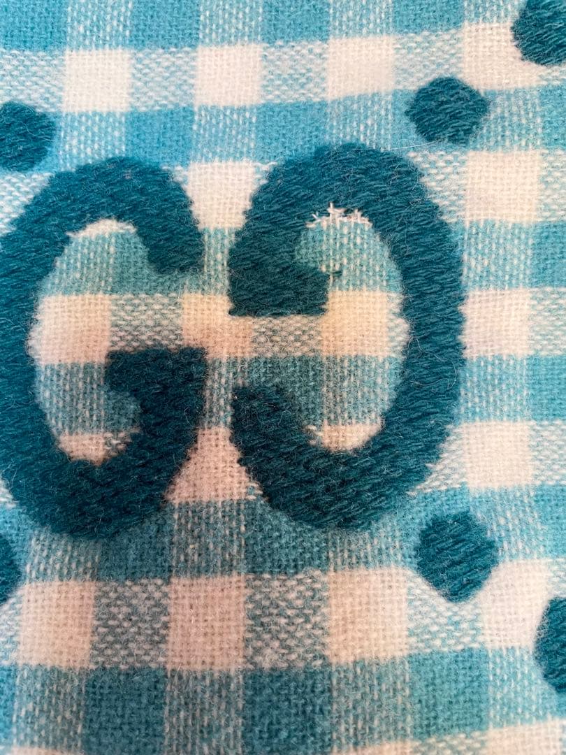GUCCI GGジャガード チェック マフラー 大判　訳あり
