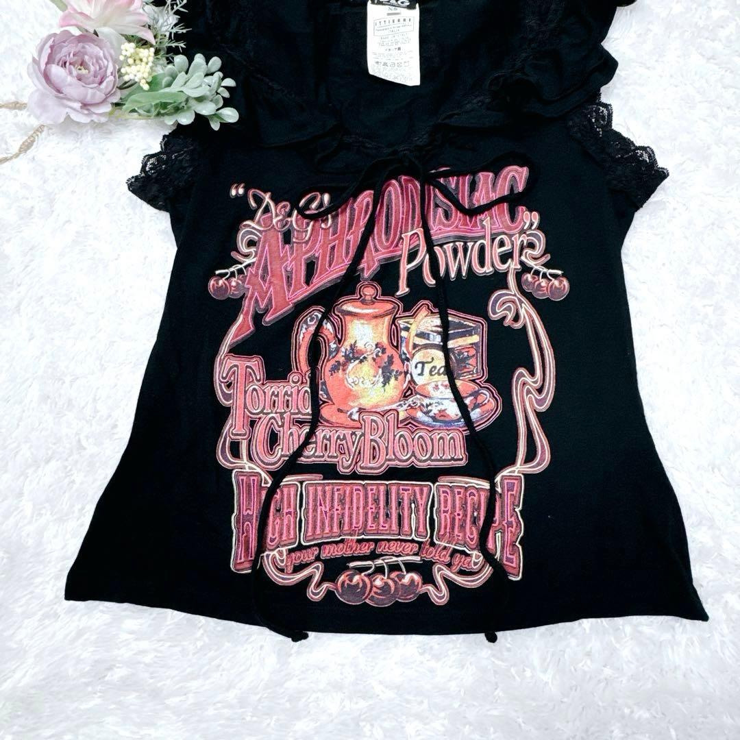 D&Gタンクトップ y2k ロゴ ブラックプリント vintage XS