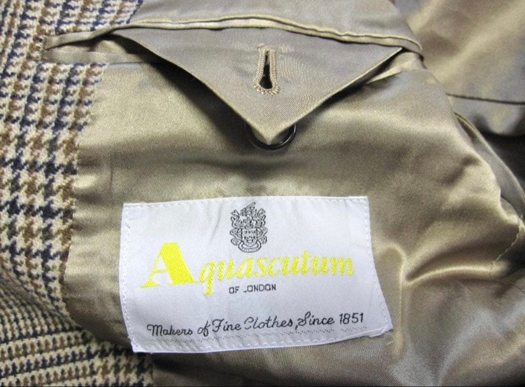 Aquascutum テーラードジャケット チェック柄