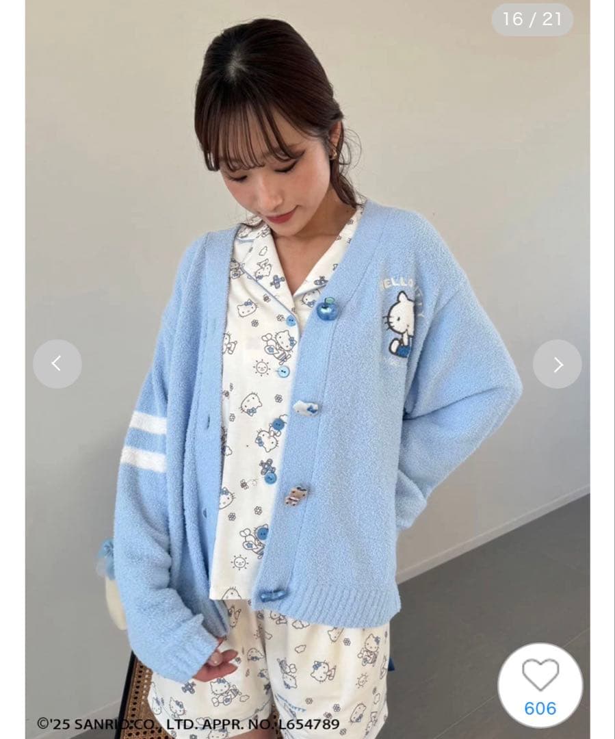 【HELLO KITTY】ニットカーディガン　ショートパンツ