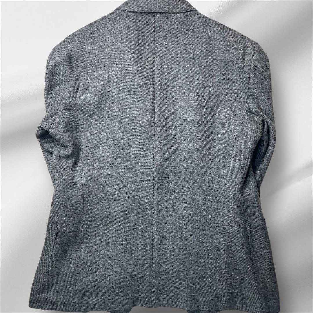 美品 Paul smith ポールスミス グレー テーラード リネン 麻 花