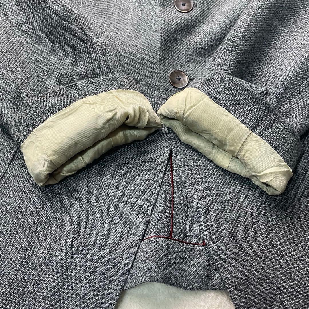 美品 Paul smith ポールスミス グレー テーラード リネン 麻 花