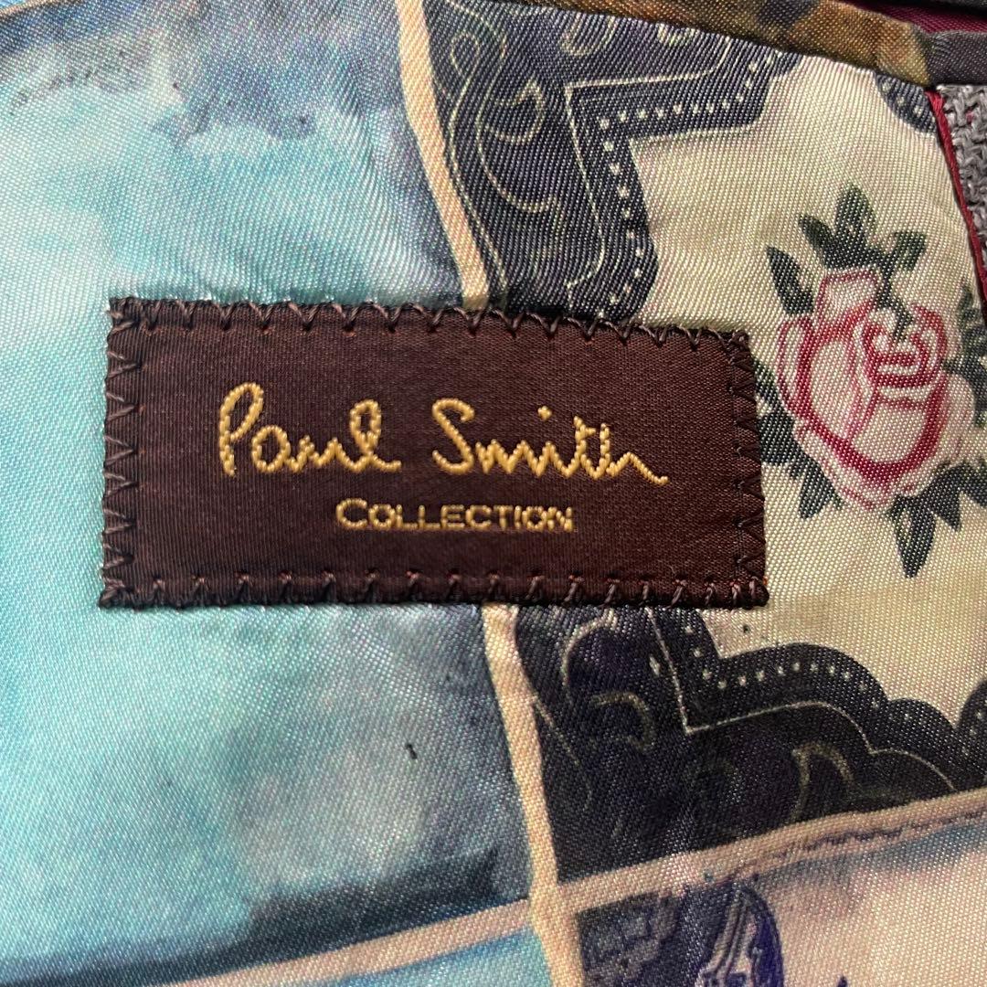 美品 Paul smith ポールスミス グレー テーラード リネン 麻 花