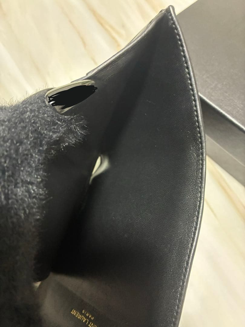 SAINT LAURENT ギャビー ブラック コンパクト 三つ折り財布