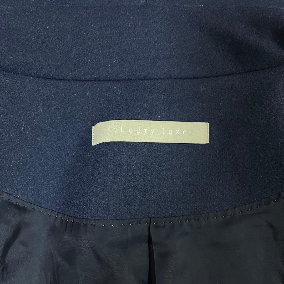 【美品】定価8.6万 セオリーリュクス フーデッドコート ネイビー 38 M