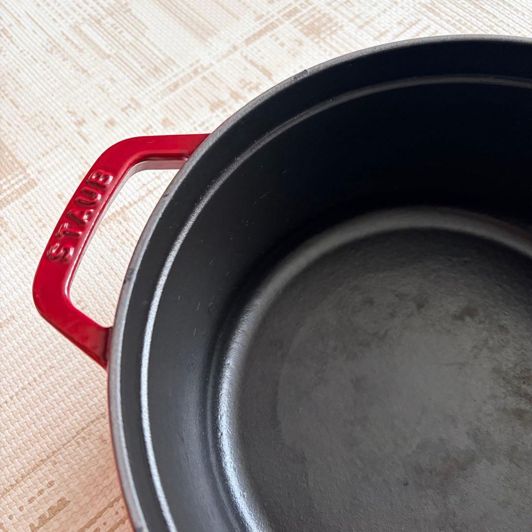 STAUB ストウブ ココットラウンド 24cm レッド ピコ 両手鍋 無水調理