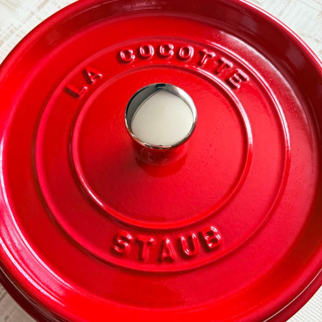 STAUB ストウブ ココットラウンド 24cm レッド ピコ 両手鍋 無水調理