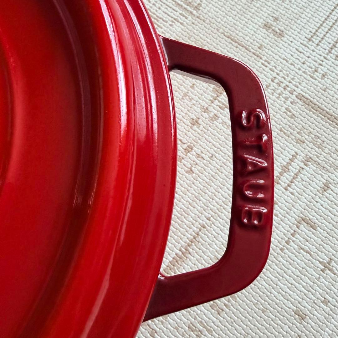 STAUB ストウブ ココットラウンド 24cm レッド ピコ 両手鍋 無水調理