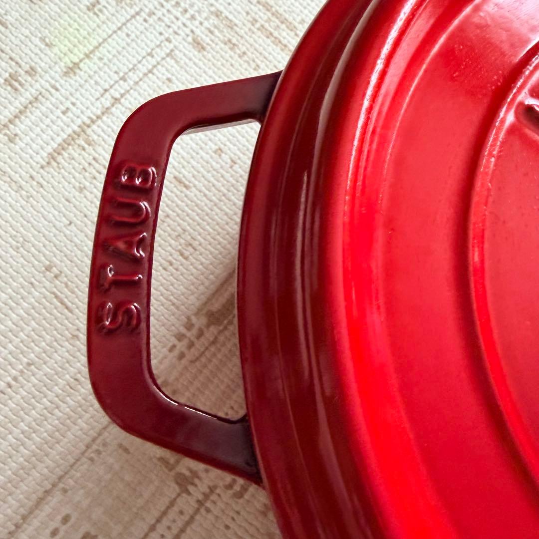 STAUB ストウブ ココットラウンド 24cm レッド ピコ 両手鍋 無水調理
