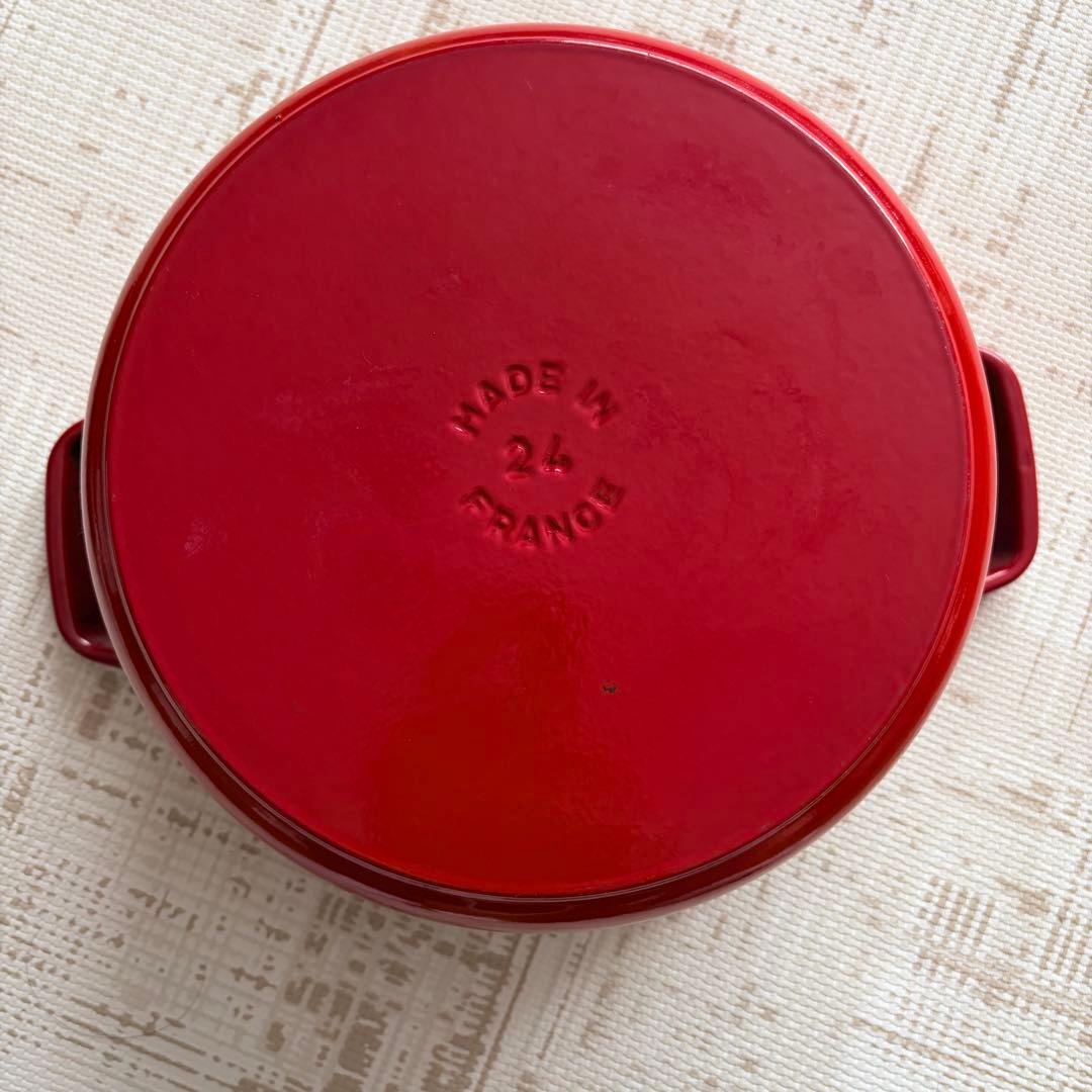 STAUB ストウブ ココットラウンド 24cm レッド ピコ 両手鍋 無水調理