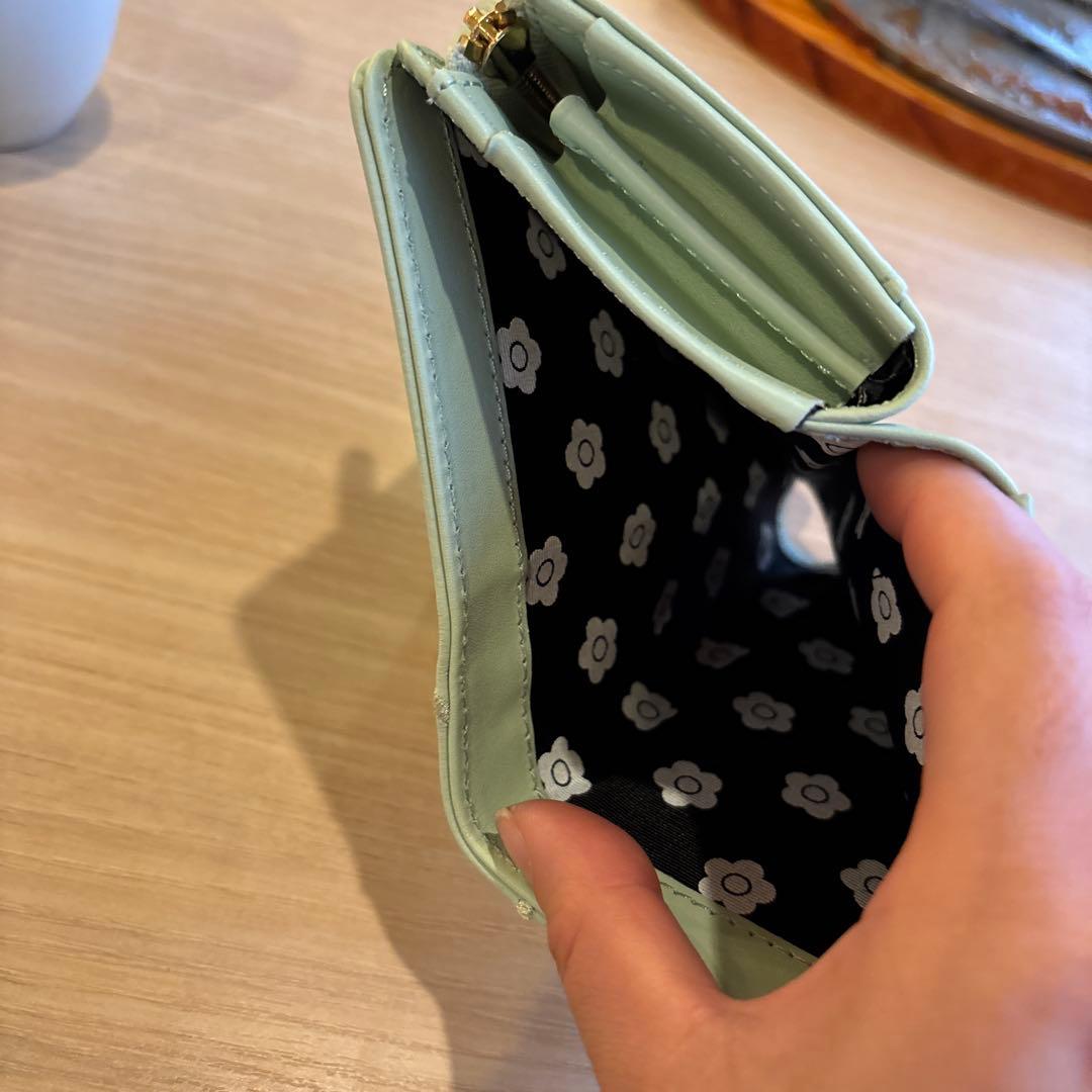 マリークワント ライトグリーン 二つ折り財布