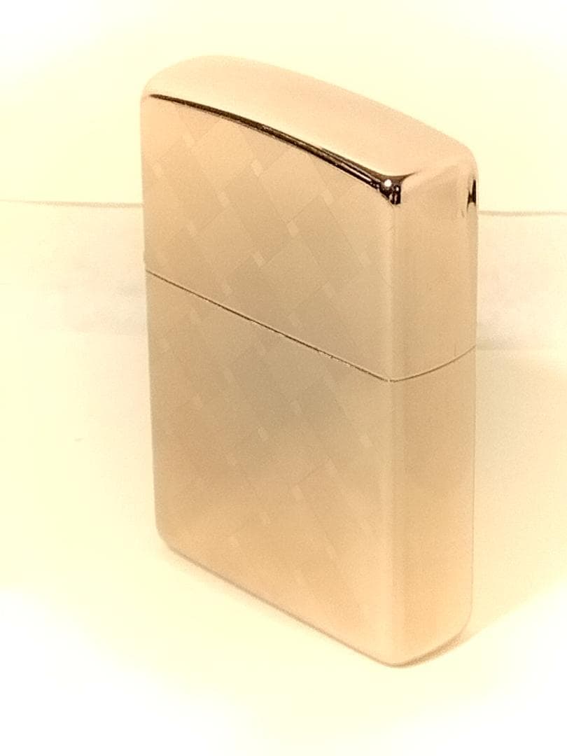 ZIPPO　ハイベーシック　ピンクミラー　未使用　　ごく浅　エッチング　両面加工