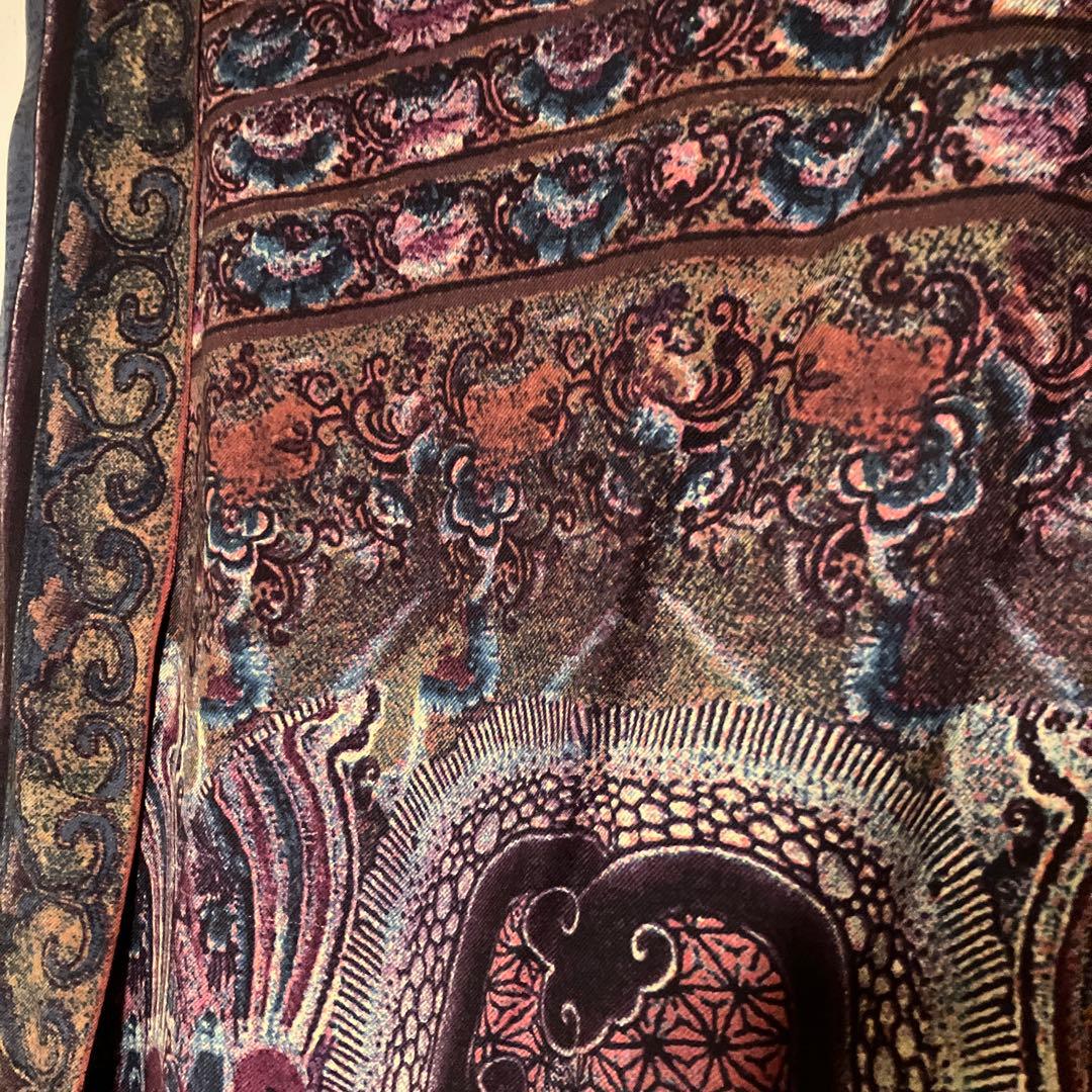 Etro ウール シルク タイト スカート 総柄 パープル