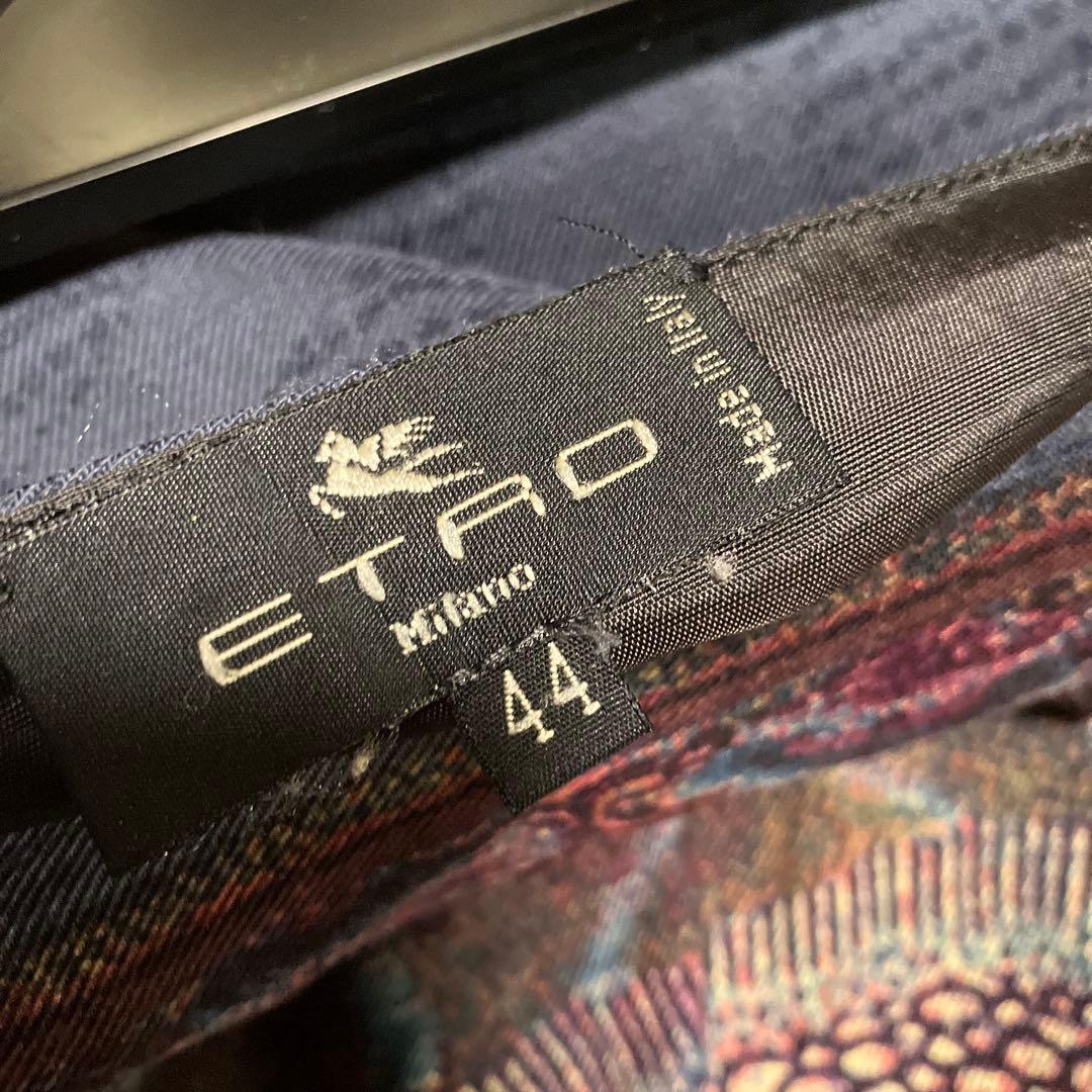 Etro ウール シルク タイト スカート 総柄 パープル