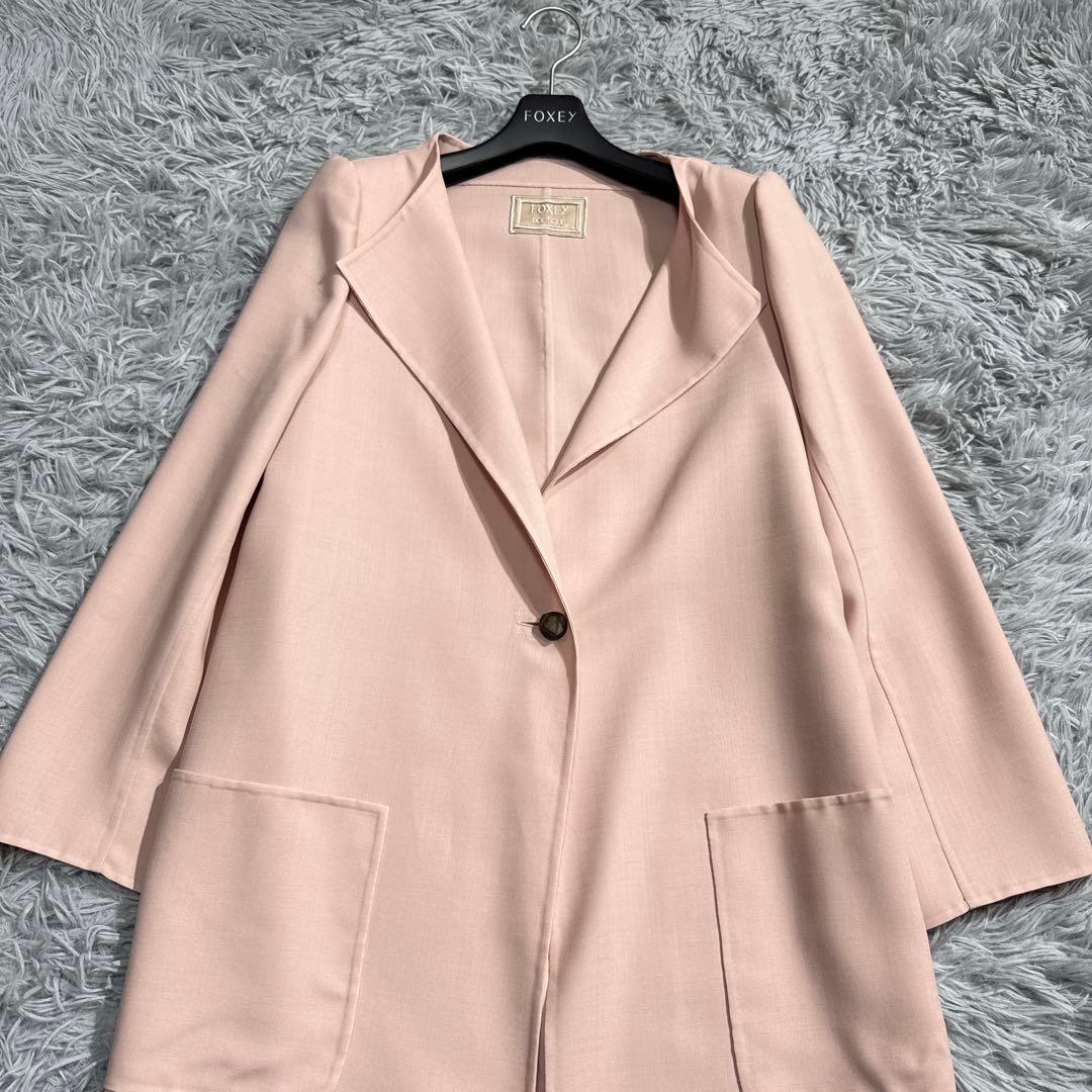 未使用級✨15万 フォクシー Voyage ダブルフェイスコート ピンク 軽量