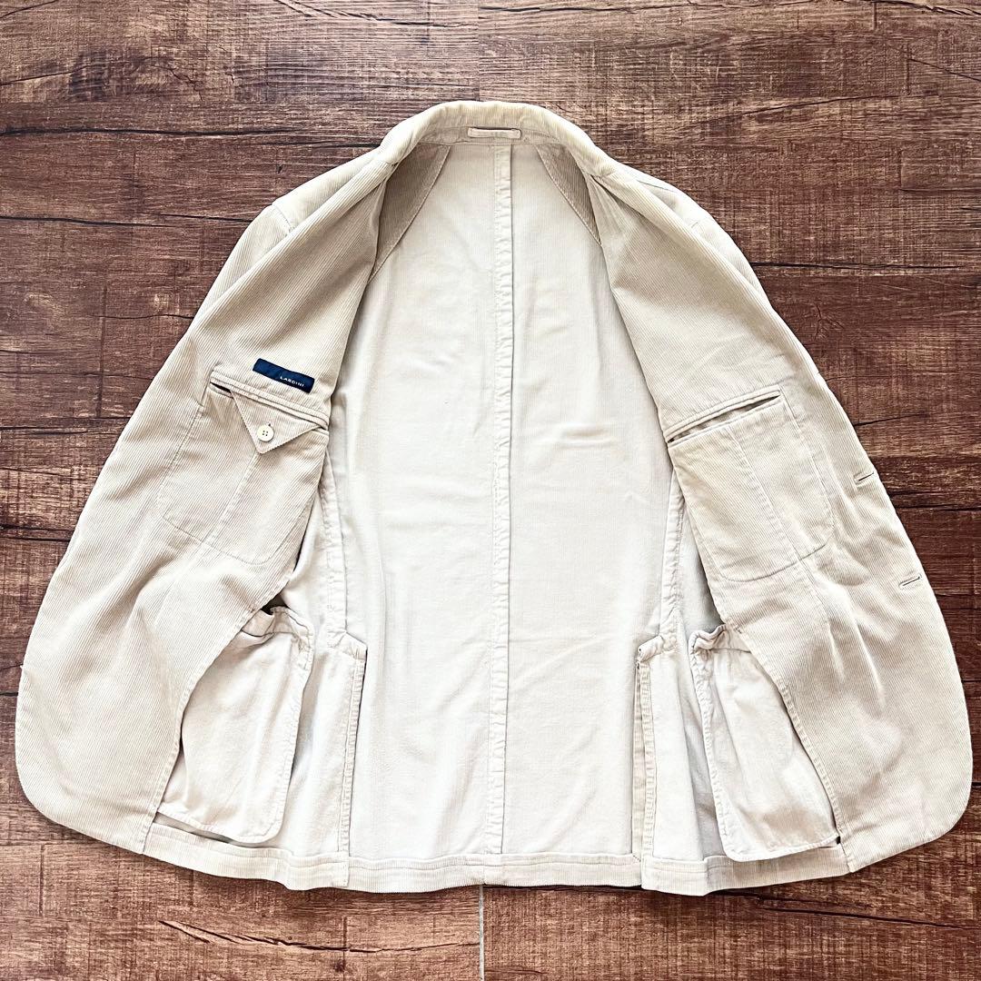<美品>LARDINI ベージュ コーデュロイ ジャケット サイズ46