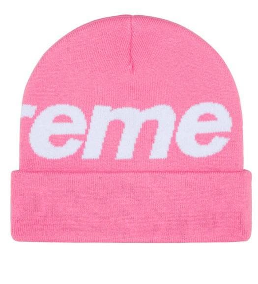 24aw【ピンク】Big Logo Beanie supreme