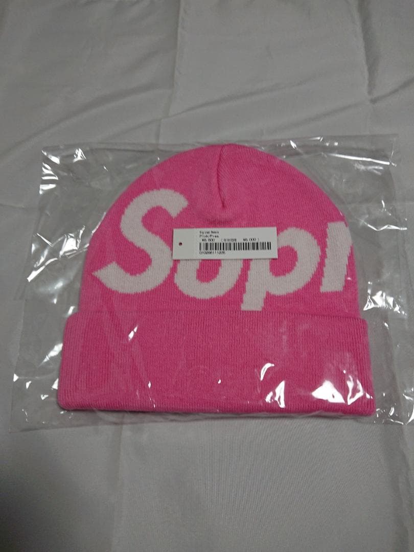 24aw【ピンク】Big Logo Beanie supreme