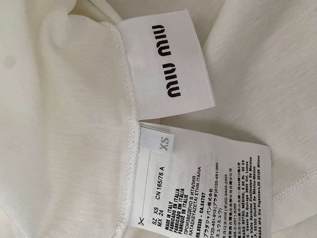 2日間限定セール miu miu ホワイト Tシャツ XS