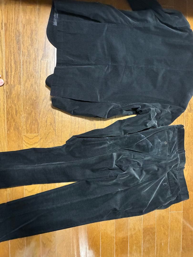 [Paul Smith] ブラックコーデュロイ スーツ セットアップ　XL