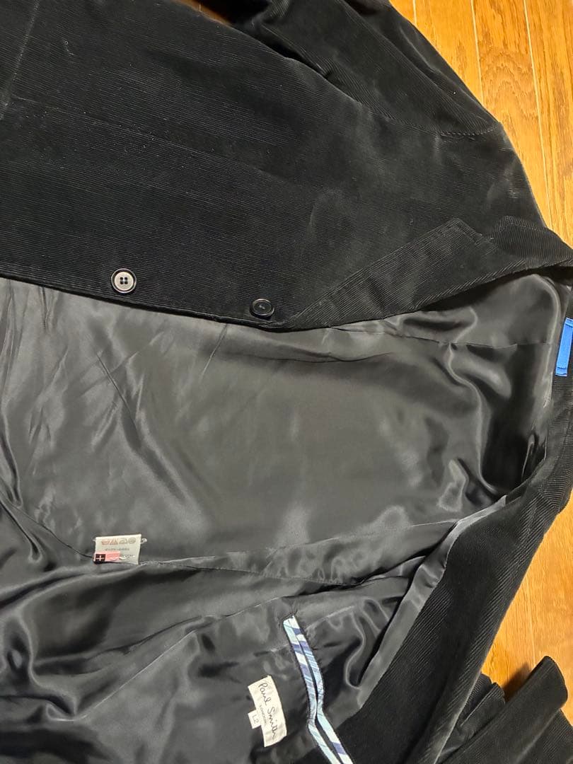 [Paul Smith] ブラックコーデュロイ スーツ セットアップ　XL