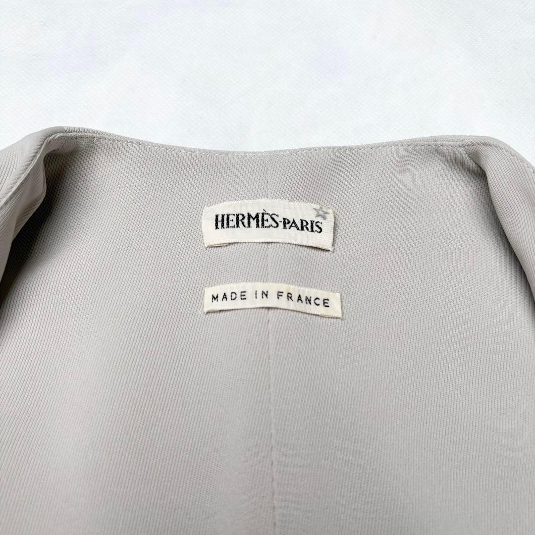 HERMES マルジェラ期 ノーカラーコート スプリングコート Hボタン 薄手
