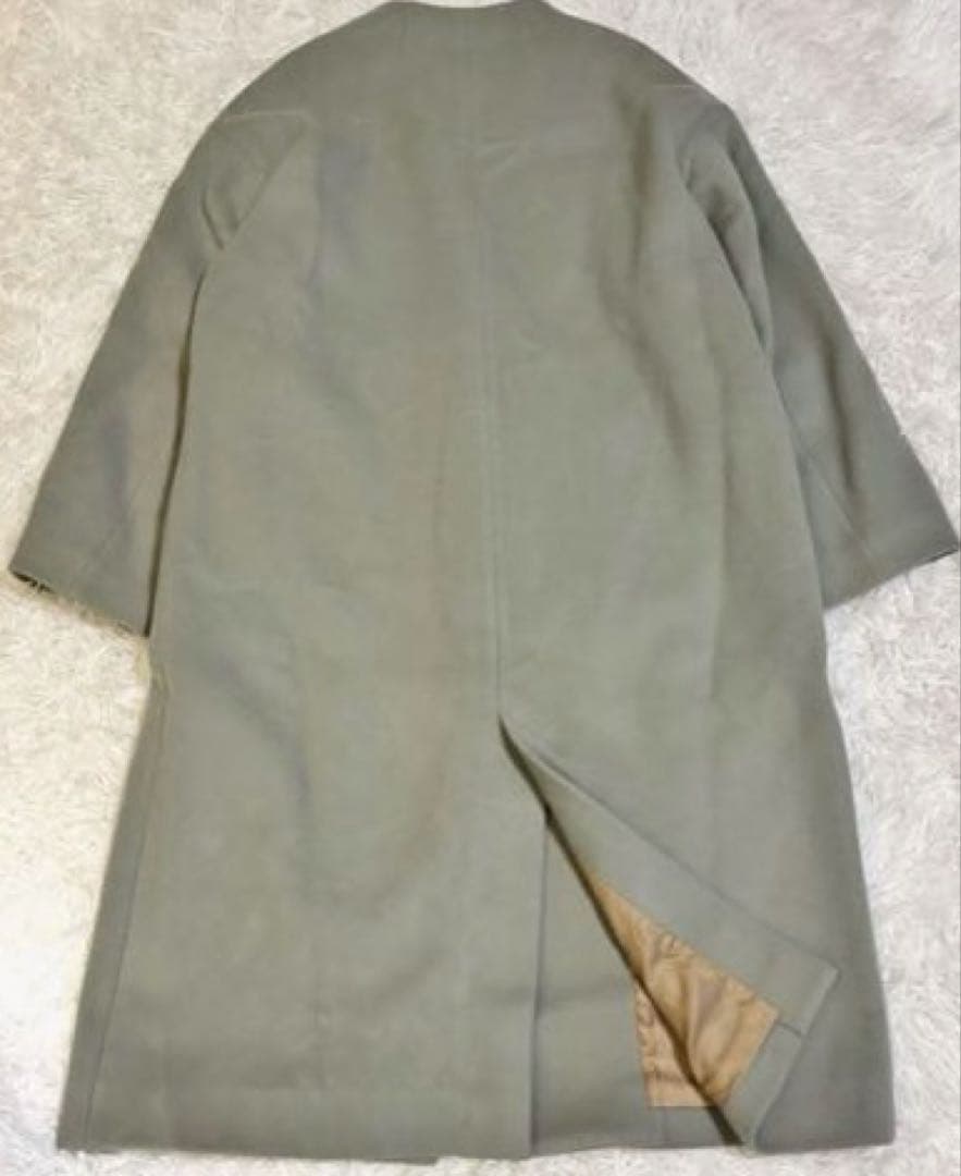 美品　イエナ MANTECO ロングコート ウール混 ロング丈 ノーカラー 緑