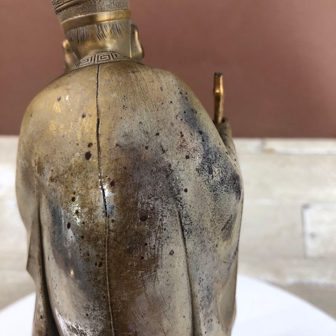 牧田秀雲作 七福神像 単品 純銀900 重量1.1kg 瑪瑙台座付き