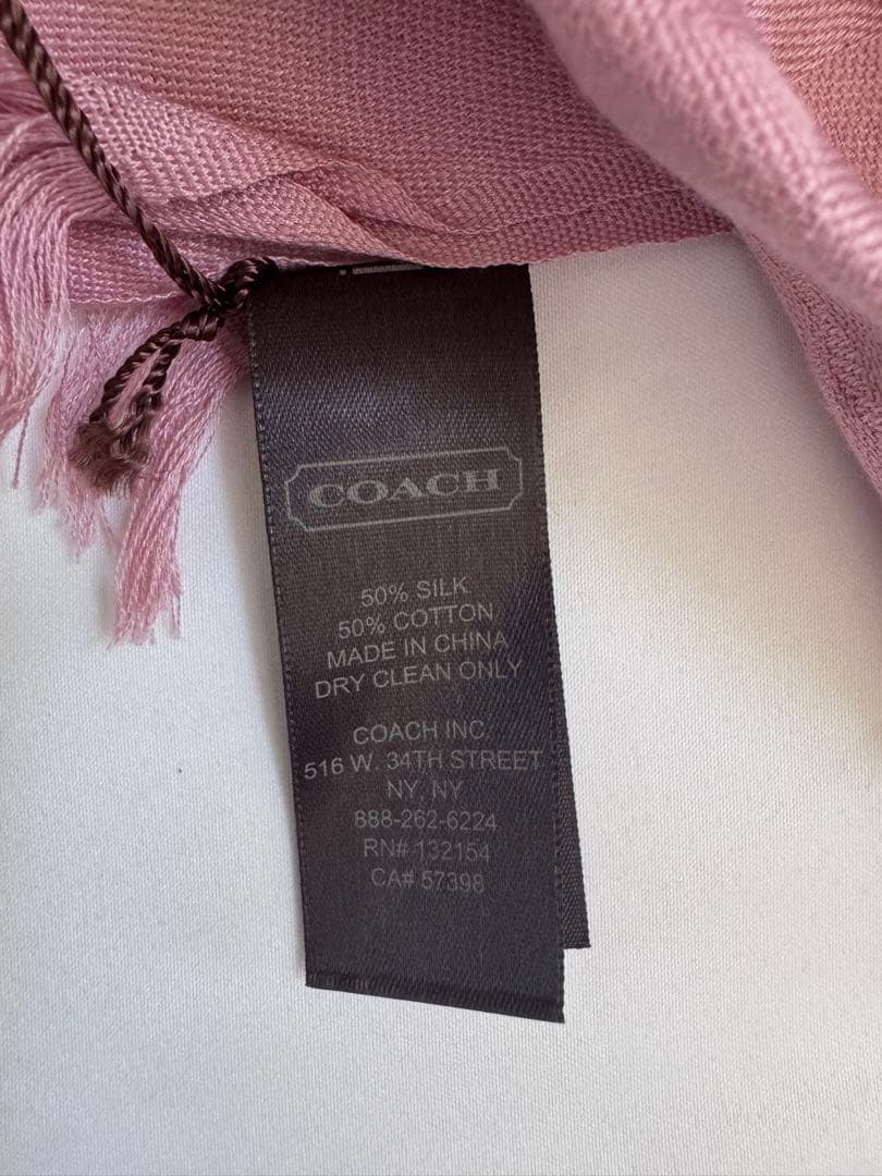 限定お値下げ中/美品/COACH ロゴ入りストール/ピンク/ショール