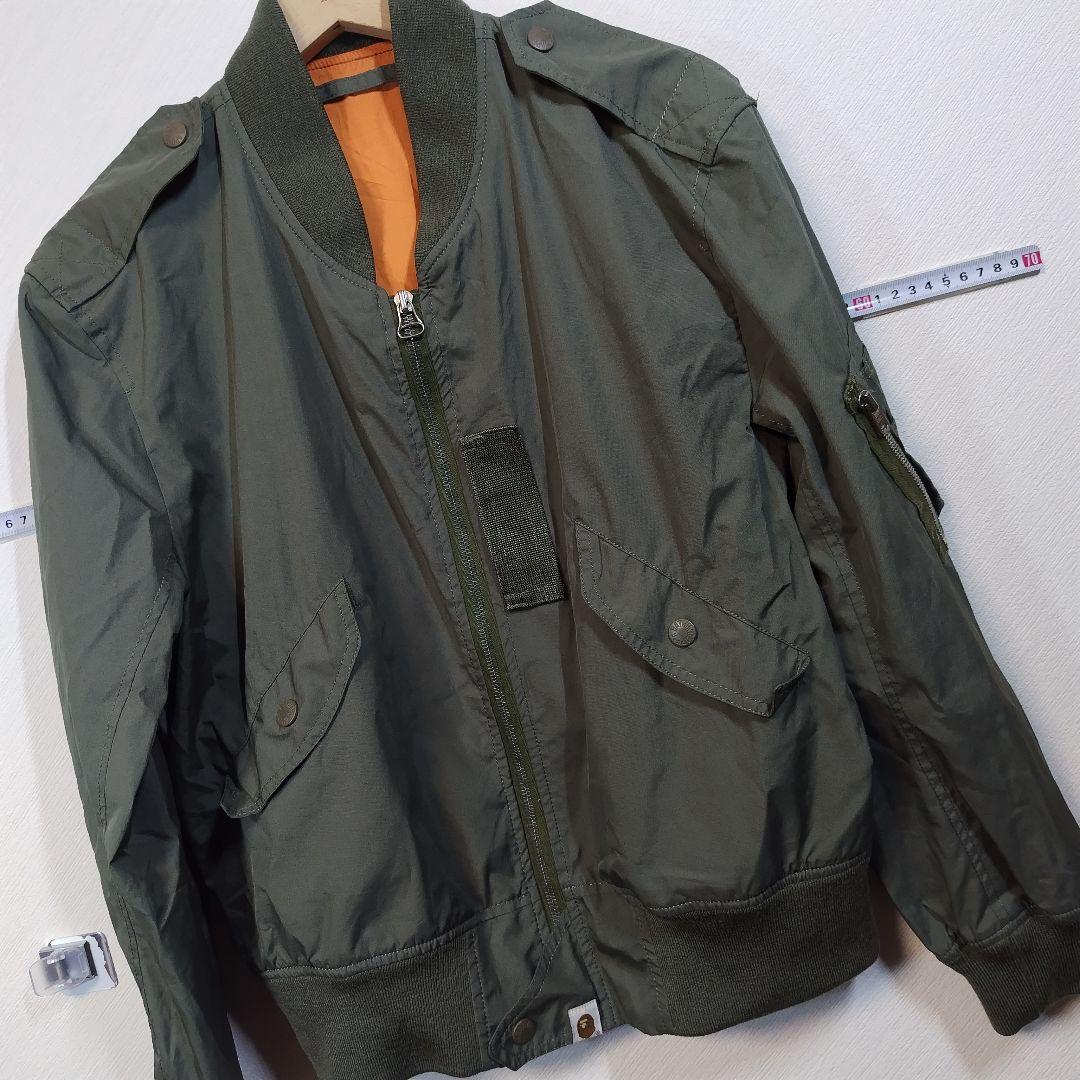 A-冬 a bathing ape オリーブ MA-1ジャケット XSサイズ