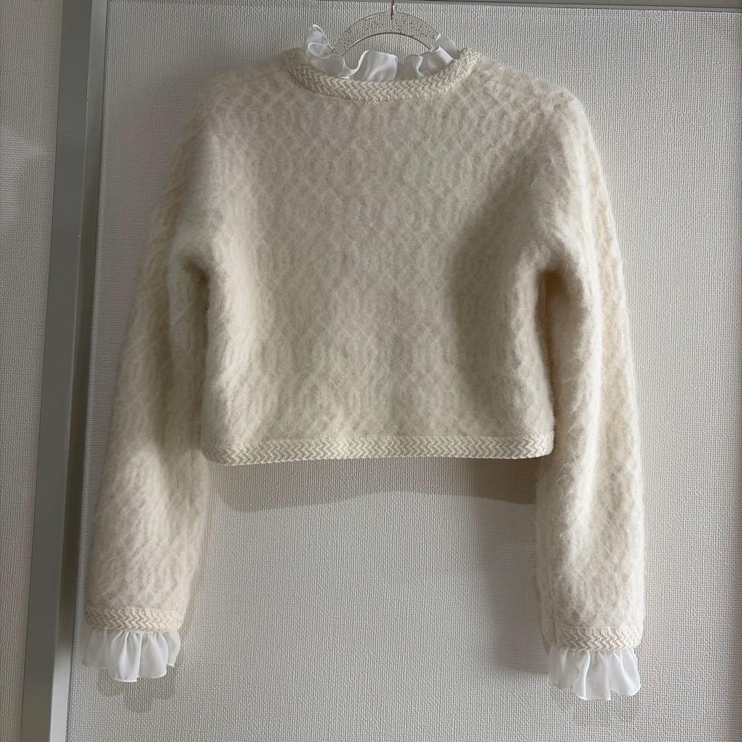 snidel ファーライクフリルニットジャケット