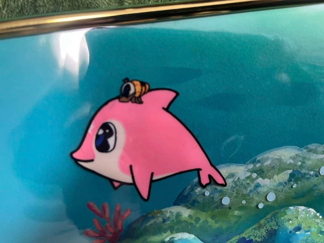 ピンカちゃんセル画　アートワーク ゴールドフレーム付き　天野喜孝　フジテレビ