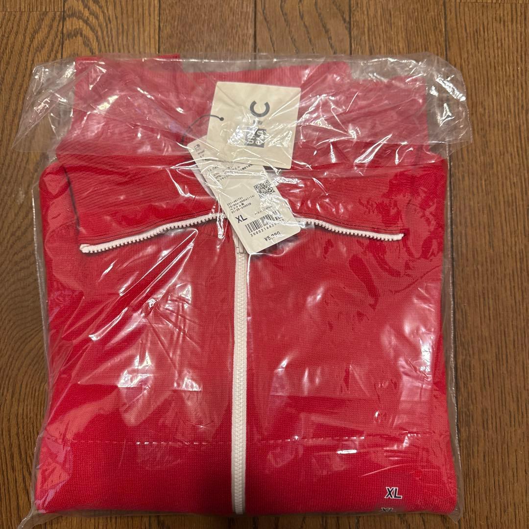 ユニクロC ミラノリブフルジップカーディガン　15RED XL