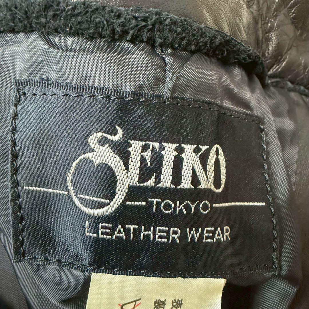 XXL相当 日本製 牛革 SEIKO TOKYO レザーパンツ 大きいサイズ　黒