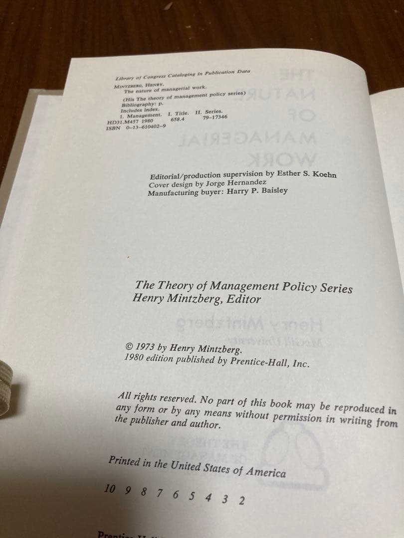 ▼Mintzberg，The Nature of Managerial Work