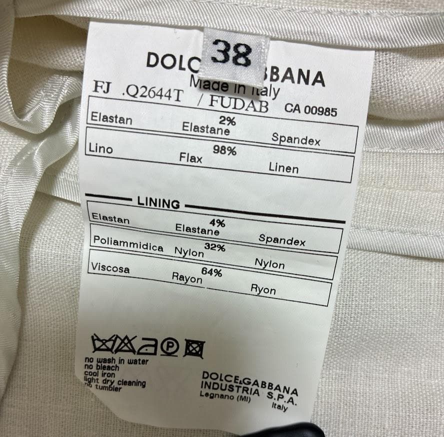 DOLCE&GABBANA ドルチェ＆ガッバーナ テーラードジャケット 38 白